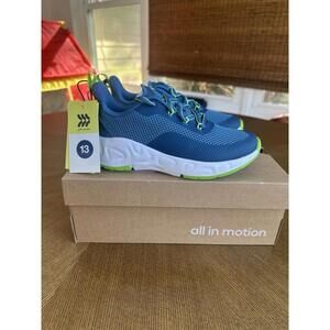 NEW All in Motion Boys Camren Sneakers Blue KIDS Size 13 Lightweight Washable